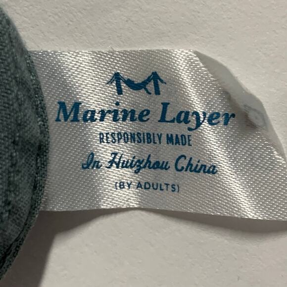 Marine Layer M Cotton Linen Blend Charlotte Utility Jacket Blue Green - Picture 6 of 11